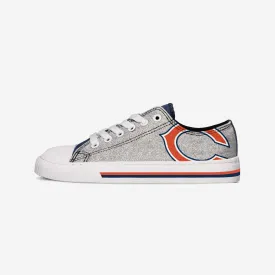 Chicago Bears Womens Glitter Low Top Canvas Shoe