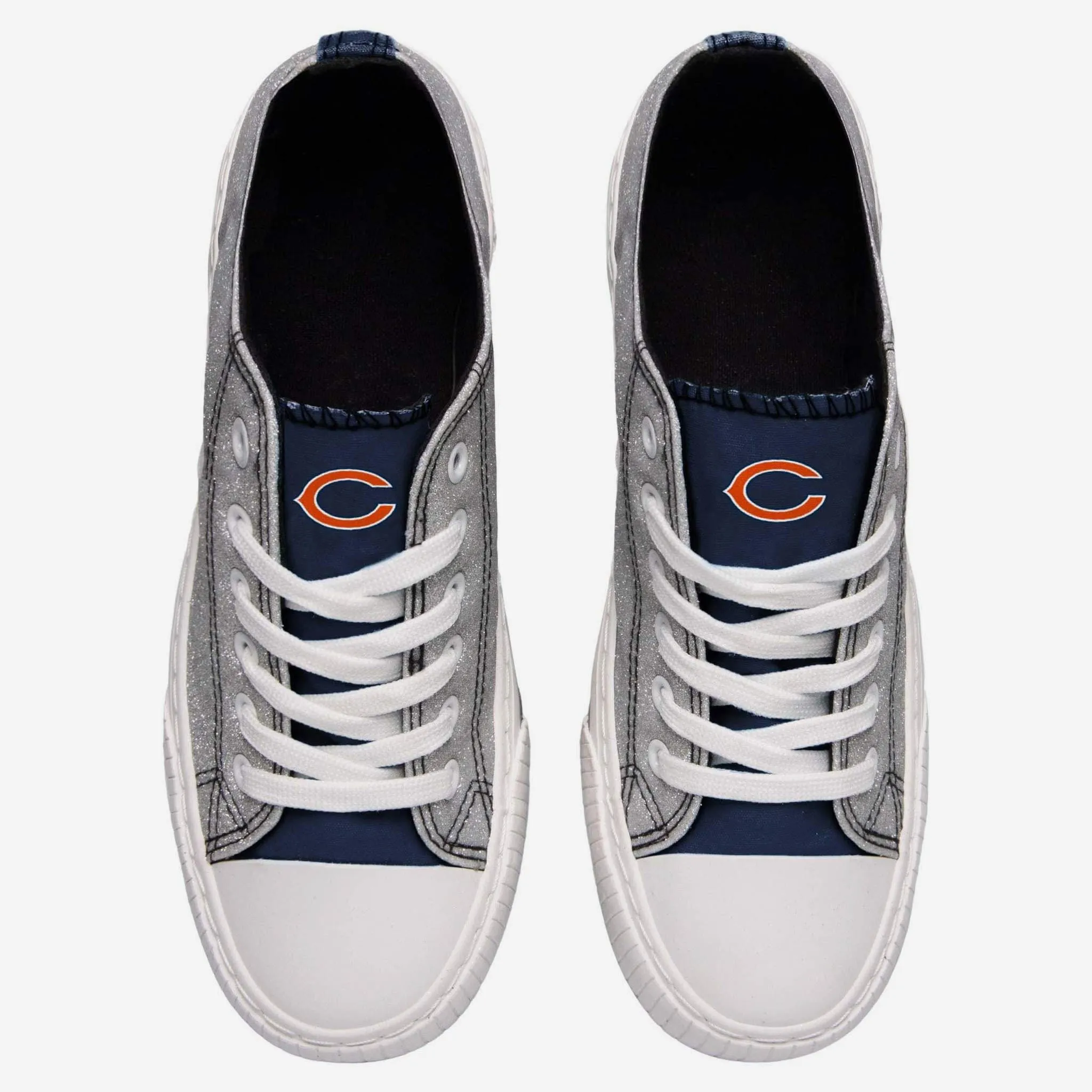 Chicago Bears Womens Glitter Low Top Canvas Shoe