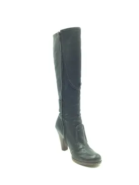 Chie Mihara Knee High Boots Leather Black Size: 6.5