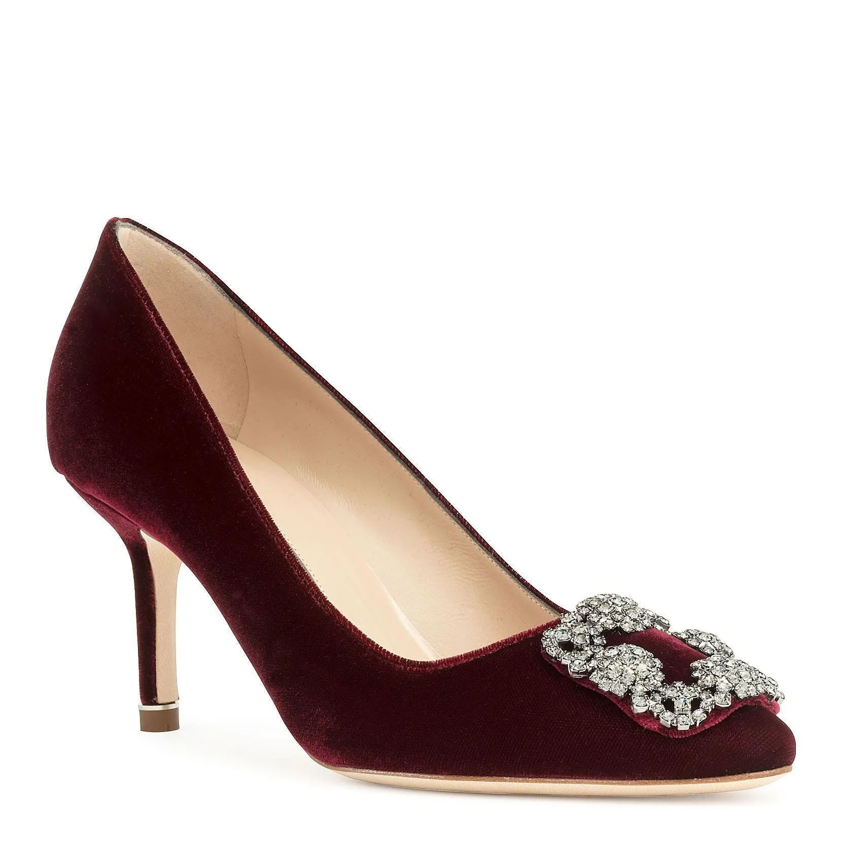 Hangisi 70 dark red velvet pumps