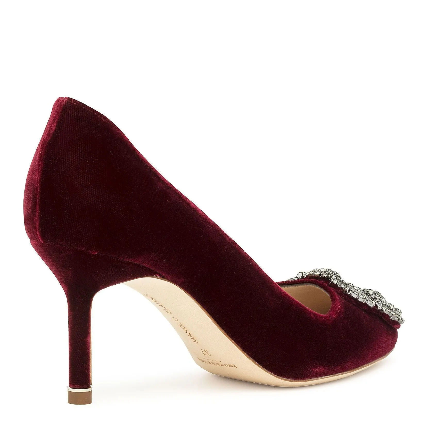 Hangisi 70 dark red velvet pumps