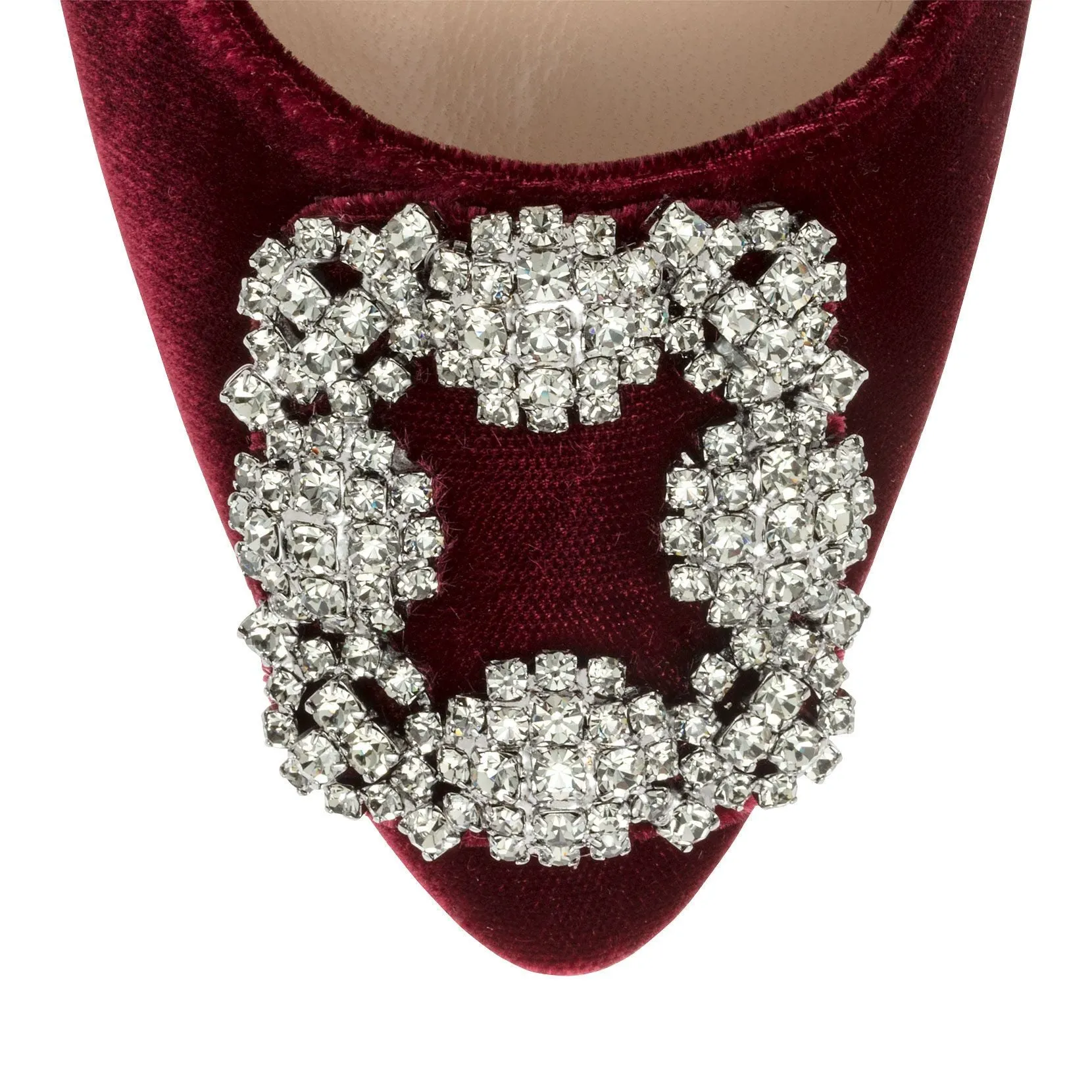 Hangisi 70 dark red velvet pumps