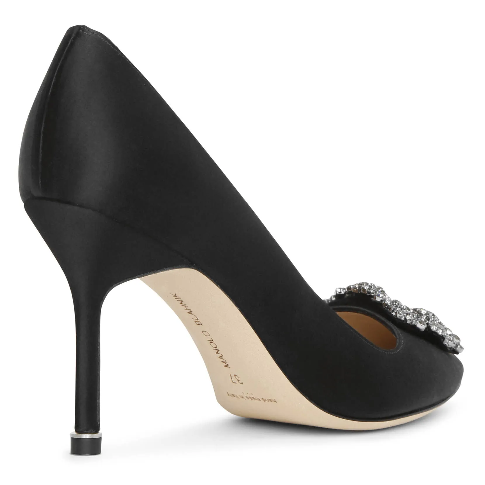 Hangisi 90 black satin pumps