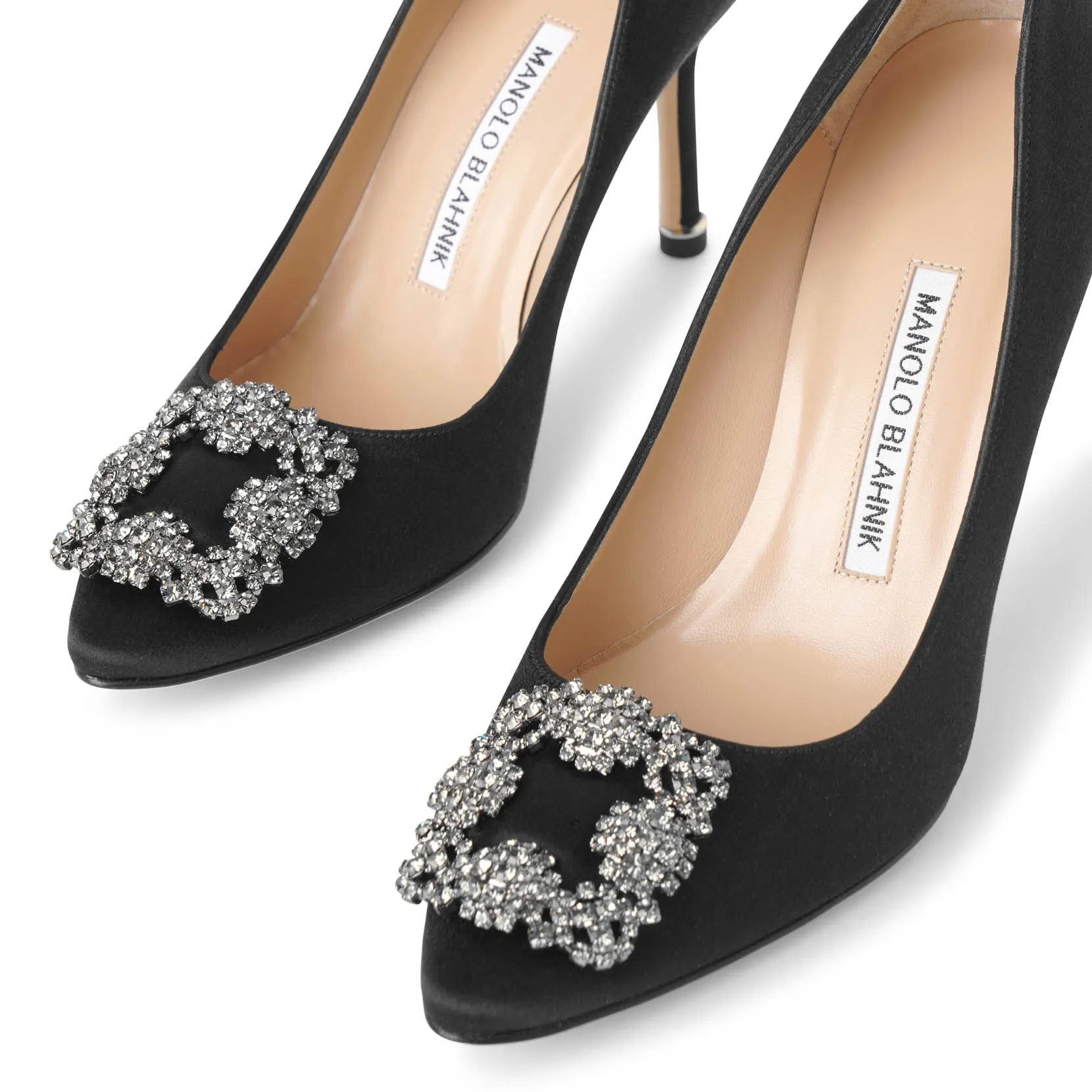 Hangisi 90 black satin pumps