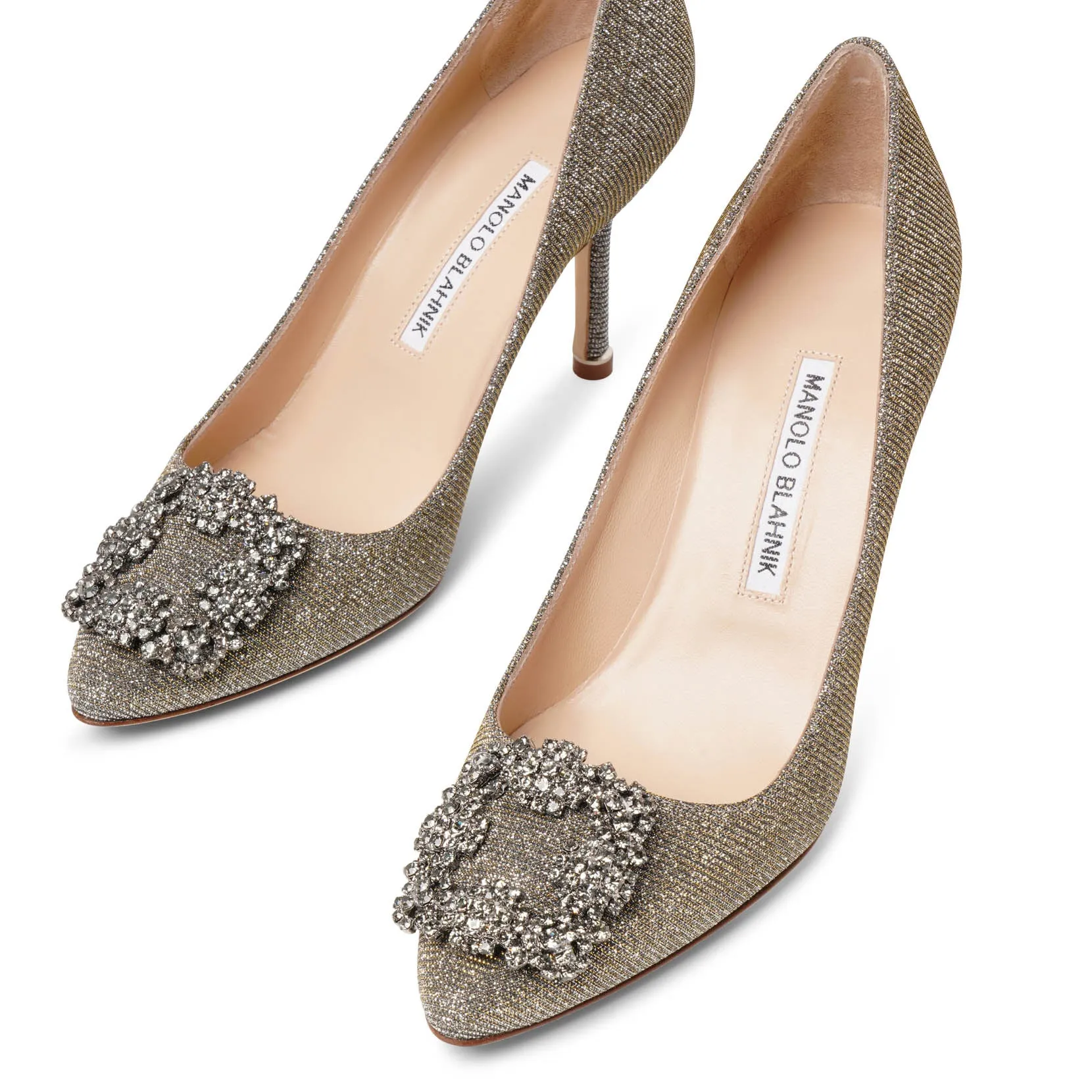 Hangisi 90 dark gold glitter pumps