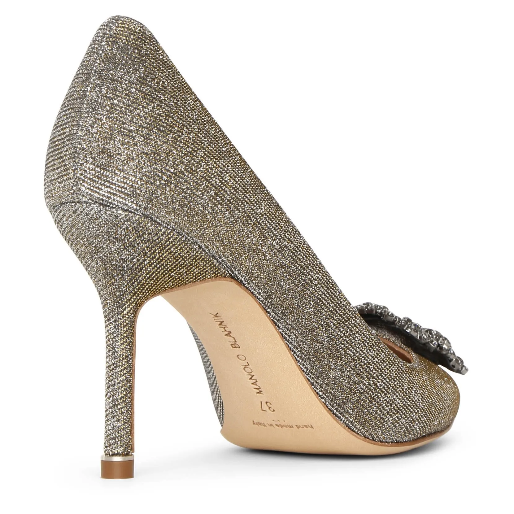 Hangisi 90 dark gold glitter pumps