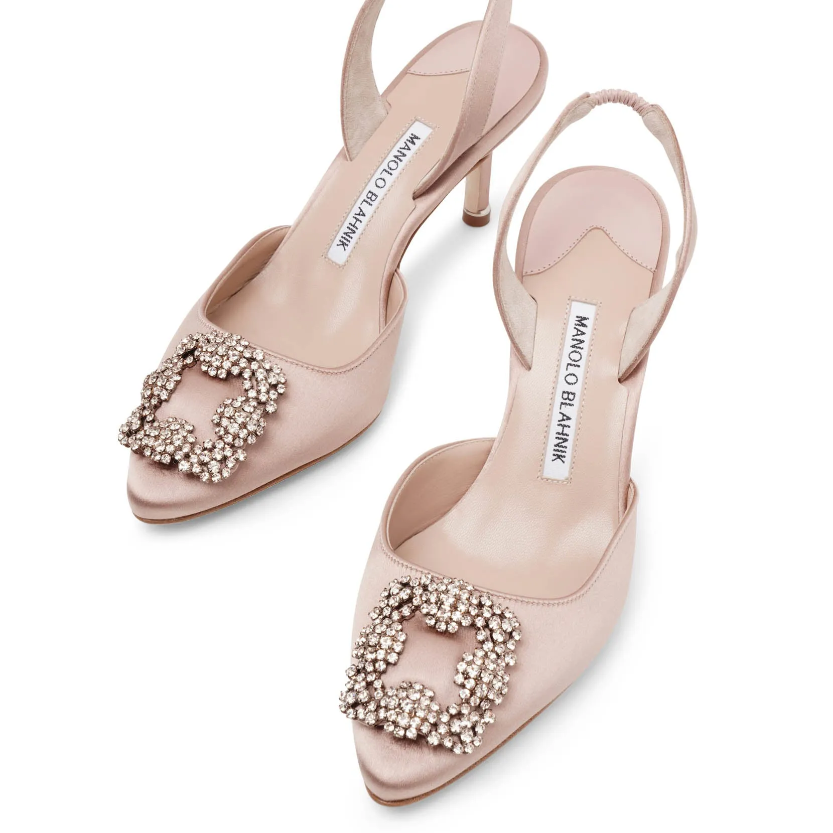 Hangisli 70 beige rose satin slingbacks