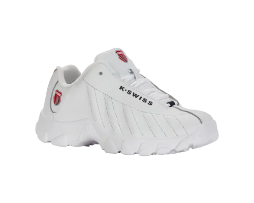 K-Swiss Kids St329 White Navy Red Shoes