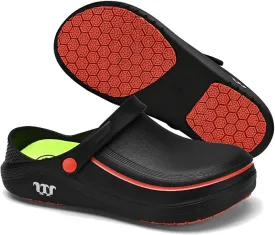 Mens Chef Work Shoes, Non Slip Oil Resistant Clogs Work Shoes, Kitchen Waterproof Nursing Safety Shoes