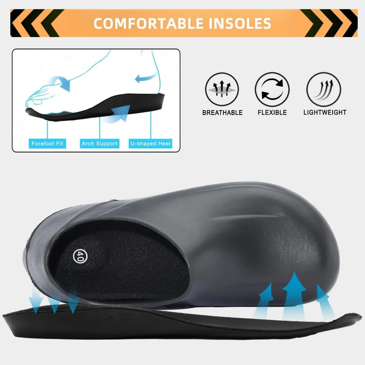 Mens Womens Chef Shoes Lightweight Non-Slip Work/Nursing Shoes for Kitchens