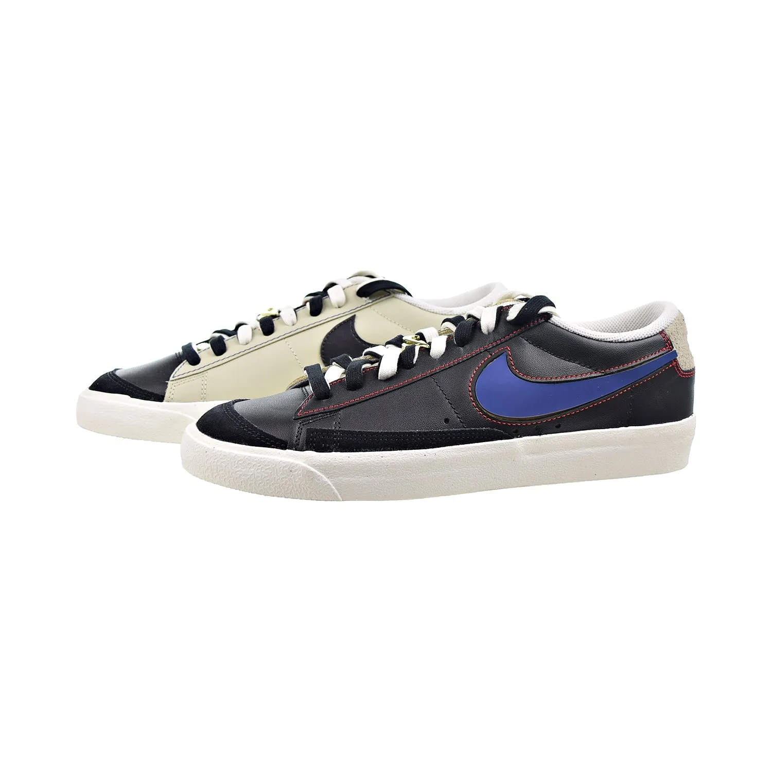 Nike Blazer Low 77 Premium 'Removable Swoosh' Men's Shoes Black-Deep Royal Blue