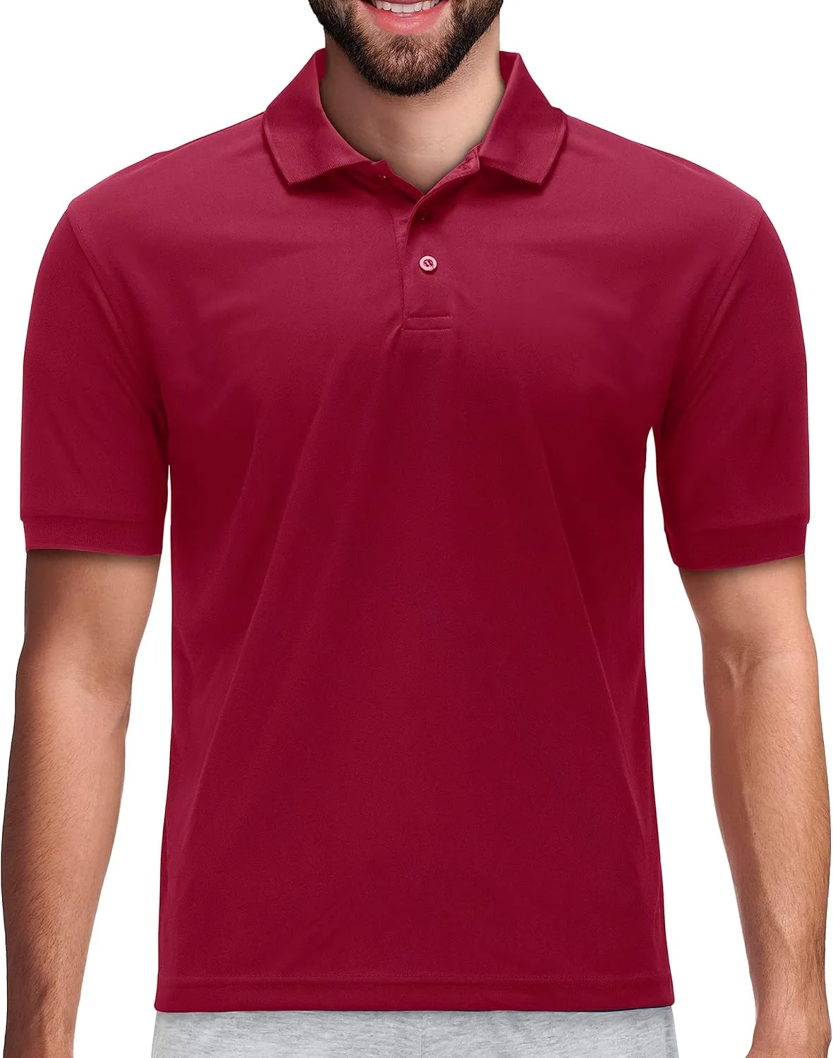 Premium Wear Men's Polo T-Shirt, High Moisture Wicking Dry Fit Performance Short-Sleeve Polo T-Shirt w Collar for Golf Tennis
